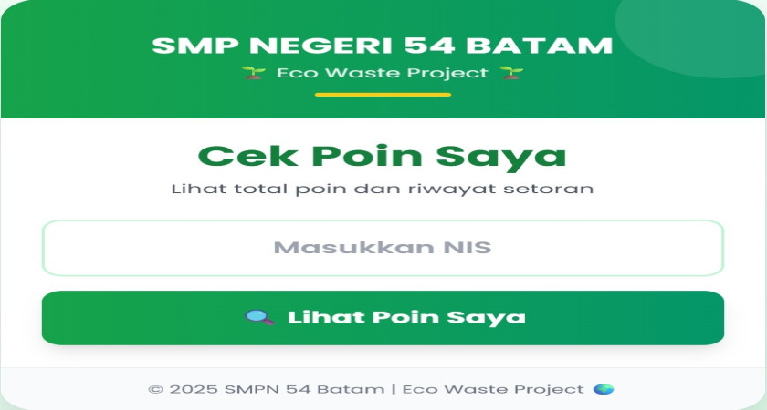 Aplikasi Eco Waste Project ( Cek Poin Saya )