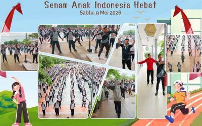 Senam Anak Indonesia Hebat ( Senam PGRI ) di SMP Negeri 54 Batam